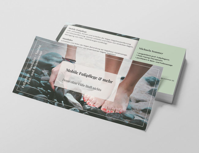 Flyer für mobile Fusspflege in Pforzheim