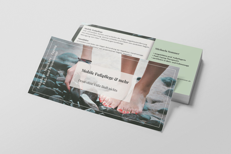 Flyer für mobile Fusspflege in Pforzheim